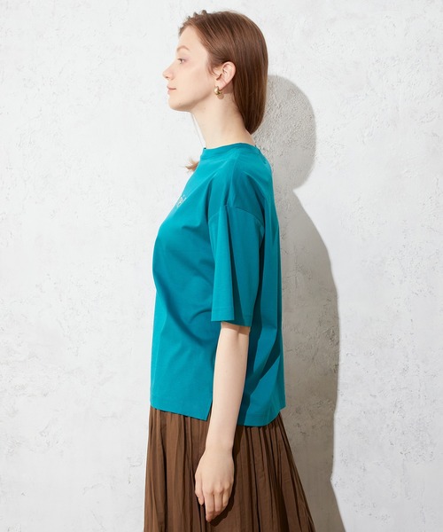 LE SOUK HOLIDAY(ルスークホリデー)の「モックネックロゴTシャツ(Tシャツ/カットソー・レディース・ブラック/オフホワイト/グリーン・M/L)」の16枚目の写真