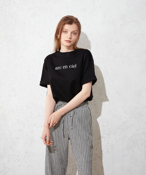 LE SOUK HOLIDAY(ルスークホリデー)の「モックネックロゴTシャツ(Tシャツ/カットソー・レディース・ブラック/オフホワイト/グリーン・M/L)」の5枚目の写真