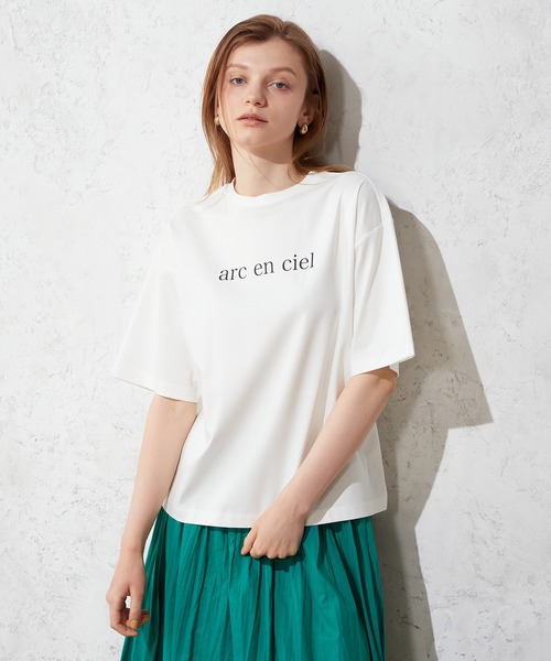 LE SOUK HOLIDAY(ルスークホリデー)の「モックネックロゴTシャツ(Tシャツ/カットソー・レディース・ブラック/オフホワイト/グリーン・M/L)」の9枚目の写真