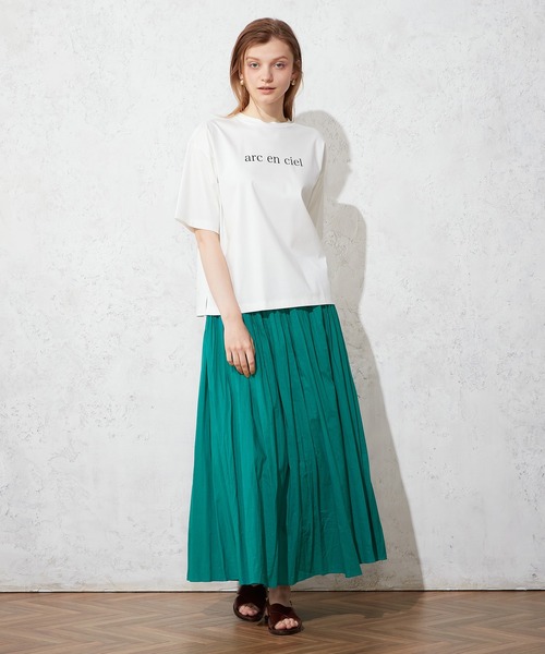 LE SOUK HOLIDAY(ルスークホリデー)の「モックネックロゴTシャツ(Tシャツ/カットソー・レディース・ブラック/オフホワイト/グリーン・M/L)」の11枚目の写真