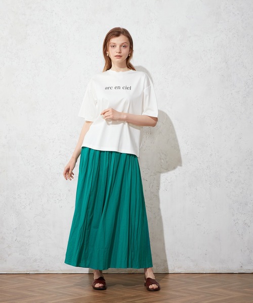 LE SOUK HOLIDAY(ルスークホリデー)の「モックネックロゴTシャツ(Tシャツ/カットソー・レディース・ブラック/オフホワイト/グリーン・M/L)」の10枚目の写真