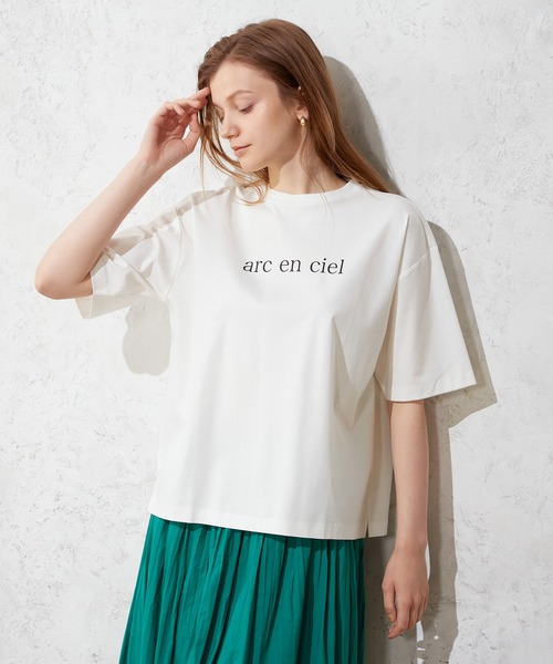 LE SOUK HOLIDAY(ルスークホリデー)の「モックネックロゴTシャツ(Tシャツ/カットソー・レディース・ブラック/オフホワイト/グリーン・M/L)」の6枚目の写真