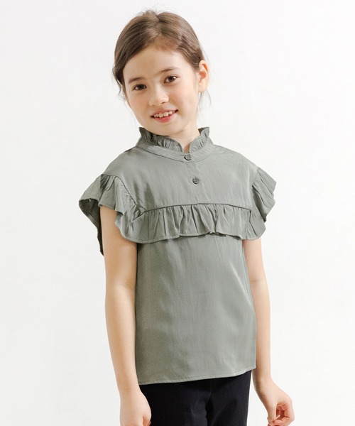 Bee des Bee(ビーデスビー)の「ノースリーブブラウス(シャツ/ブラウス・キッズ・ブルー/ホワイト/グレー・110cm/100cm/120cm/130cm/140cm/150cm)」の1枚目の写真