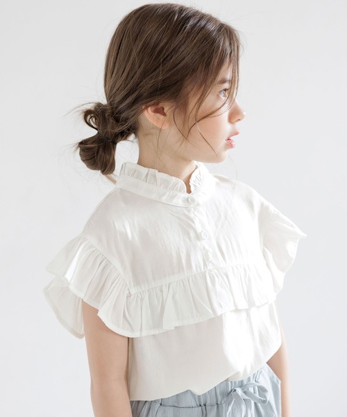 Bee des Bee(ビーデスビー)の「ノースリーブブラウス(シャツ/ブラウス・キッズ・ブルー/ホワイト/グレー・110cm/100cm/120cm/130cm/140cm/150cm)」の2枚目の写真