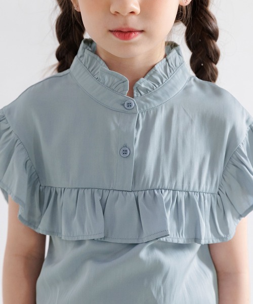 Bee des Bee(ビーデスビー)の「ノースリーブブラウス(シャツ/ブラウス・キッズ・ブルー/ホワイト/グレー・110cm/100cm/120cm/130cm/140cm/150cm)」の5枚目の写真