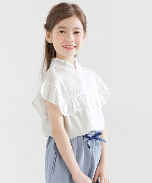 Bee des Bee(ビーデスビー)の「ノースリーブブラウス(シャツ/ブラウス・キッズ・ブルー/ホワイト/グレー・110cm/100cm/120cm/130cm/140cm/150cm)」の17枚目の写真