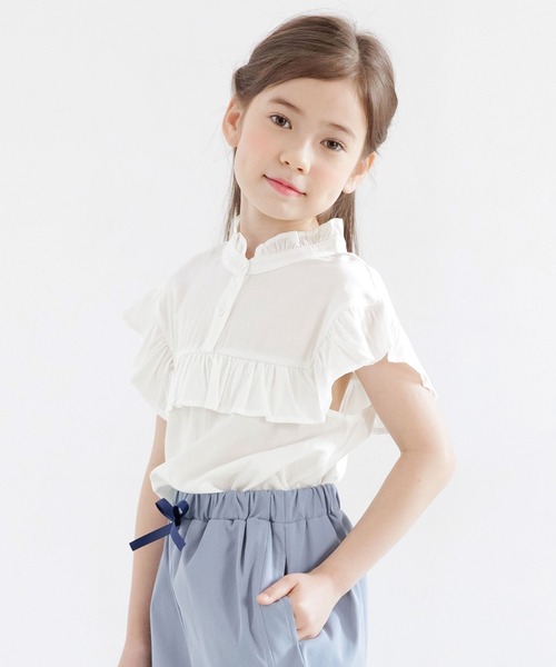 Bee des Bee(ビーデスビー)の「ノースリーブブラウス(シャツ/ブラウス・キッズ・ブルー/ホワイト/グレー・110cm/100cm/120cm/130cm/140cm/150cm)」の16枚目の写真