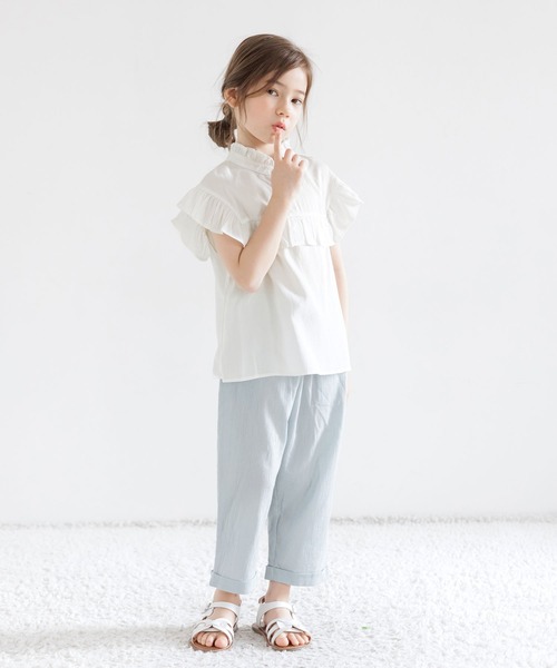 Bee des Bee(ビーデスビー)の「ノースリーブブラウス(シャツ/ブラウス・キッズ・ブルー/ホワイト/グレー・110cm/100cm/120cm/130cm/140cm/150cm)」の15枚目の写真