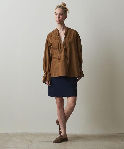 Steven Alan(スティーブンアラン)の「<Steven Alan>COTTON SILK BLOUSE/ブラウス(シャツ/ブラウス・レディース・ホワイト/ブラウン・FREE)」の5枚目の写真