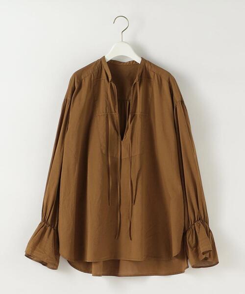 Steven Alan(スティーブンアラン)の「<Steven Alan>COTTON SILK BLOUSE/ブラウス(シャツ/ブラウス・レディース・ホワイト/ブラウン・FREE)」の9枚目の写真