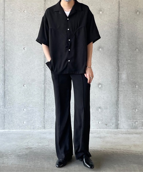 y/m by れぽすけ（イムバイレポスケ）の「センタープレスフレアパンツ（その他パンツ・メンズ・ブラック/ベージュ・MEDIUM/LARGE）」の8枚目の写真