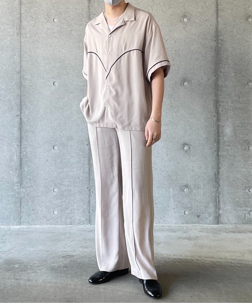 y/m by れぽすけ（イムバイレポスケ）の「センタープレスフレアパンツ（その他パンツ・メンズ・ブラック/ベージュ・MEDIUM/LARGE）」の5枚目の写真