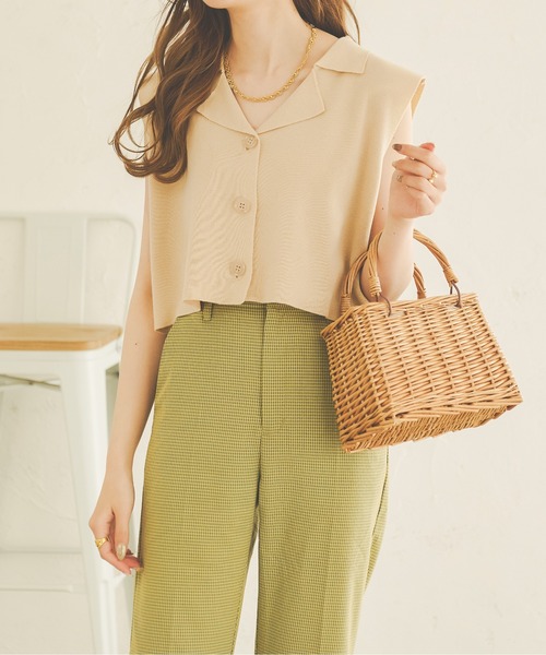 Ambre Neige（アンブルネージュ）の「ニットショートジレ／【WEB/EC限定商品】（ニット/セーター・レディース・アイボリー/ベージュ/ブラック・FREE）」の8枚目の写真