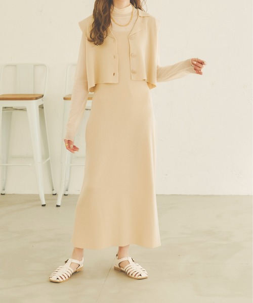 Ambre Neige（アンブルネージュ）の「ニットショートジレ／【WEB/EC限定商品】（ニット/セーター・レディース・アイボリー/ベージュ/ブラック・FREE）」の11枚目の写真