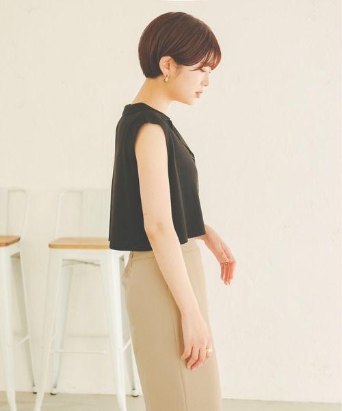 Ambre Neige（アンブルネージュ）の「ニットショートジレ／【WEB/EC限定商品】（ニット/セーター・レディース・アイボリー/ベージュ/ブラック・FREE）」の18枚目の写真