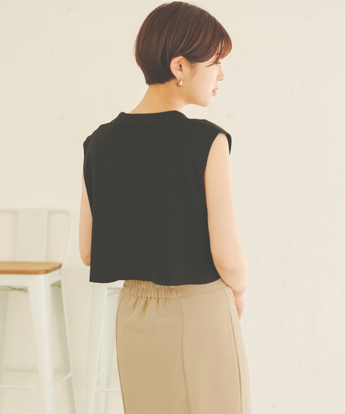 Ambre Neige（アンブルネージュ）の「ニットショートジレ／【WEB/EC限定商品】（ニット/セーター・レディース・アイボリー/ベージュ/ブラック・FREE）」の9枚目の写真