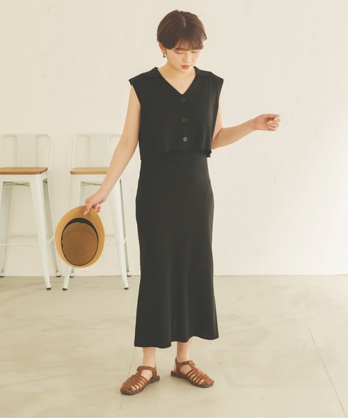 Ambre Neige（アンブルネージュ）の「ニットショートジレ／【WEB/EC限定商品】（ニット/セーター・レディース・アイボリー/ベージュ/ブラック・FREE）」の17枚目の写真