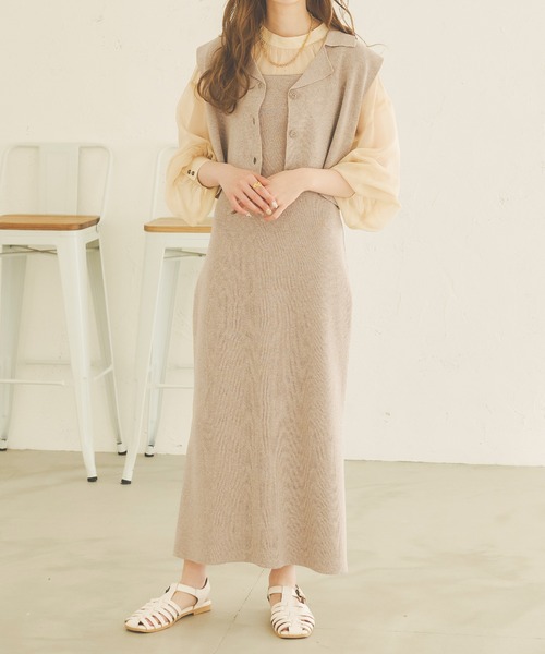 Ambre Neige（アンブルネージュ）の「ニットショートジレ／【WEB/EC限定商品】（ニット/セーター・レディース・アイボリー/ベージュ/ブラック・FREE）」の7枚目の写真