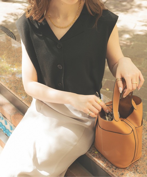 Ambre Neige（アンブルネージュ）の「ニットショートジレ／【WEB/EC限定商品】（ニット/セーター・レディース・アイボリー/ベージュ/ブラック・FREE）」の22枚目の写真