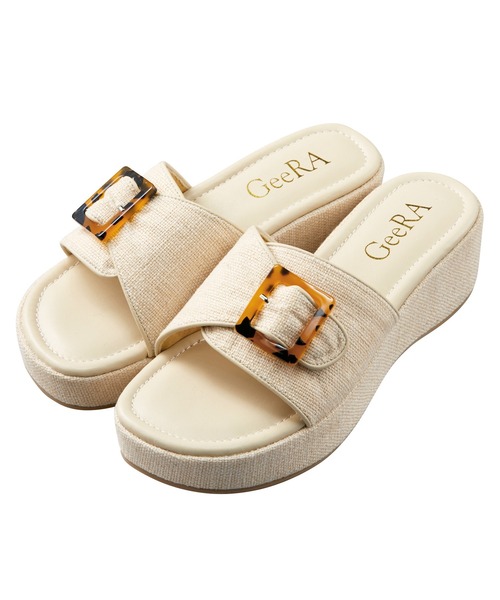 GeeRA(ジーラ)の「ベルトデザイン厚底サンダル(サンダル・レディース・ブラウン/アイボリー/ブラック・SMALL/X-LARGE/MEDIUM/LARGE)」の2枚目の写真