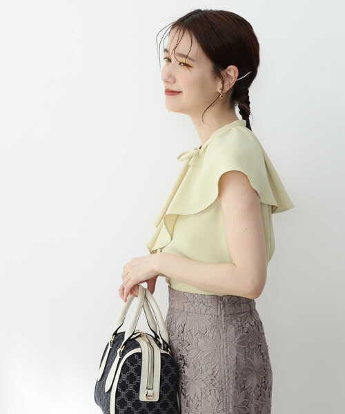 N.（N. Natural Beauty Basic）（エヌエヌナチュラルビューティーベーシック）の「◆フリルカラーブラウス（シャツ/ブラウス・レディース・ブルー/イエロー/ホワイト・MEDIUM）」の14枚目の写真