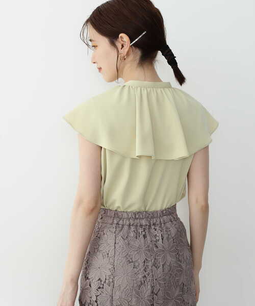 N.（N. Natural Beauty Basic）（エヌエヌナチュラルビューティーベーシック）の「◆フリルカラーブラウス（シャツ/ブラウス・レディース・ブルー/イエロー/ホワイト・MEDIUM）」の15枚目の写真