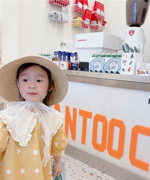 aimoha（アイモハ）の「aimoha-KIDS- 子供服　配色ビッグカラードット柄ワンピース（ワンピース・キッズ・イエロー/ブルー・90/100/110/120/130/80）」の6枚目の写真