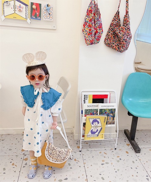 aimoha（アイモハ）の「aimoha-KIDS- 子供服　配色ビッグカラードット柄ワンピース（ワンピース・キッズ・イエロー/ブルー・90/100/110/120/130/80）」の12枚目の写真