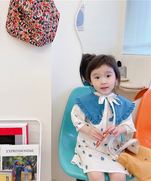 aimoha（アイモハ）の「aimoha-KIDS- 子供服　配色ビッグカラードット柄ワンピース（ワンピース・キッズ・イエロー/ブルー・90/100/110/120/130/80）」の17枚目の写真