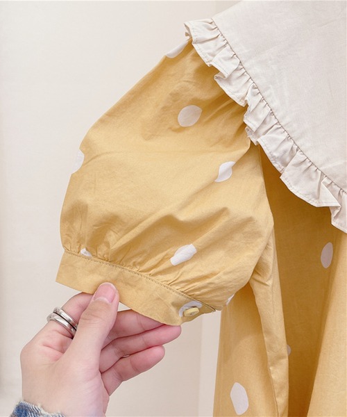 aimoha（アイモハ）の「aimoha-KIDS- 子供服　配色ビッグカラードット柄ワンピース（ワンピース・キッズ・イエロー/ブルー・90/100/110/120/130/80）」の18枚目の写真