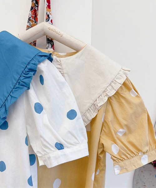 aimoha（アイモハ）の「aimoha-KIDS- 子供服　配色ビッグカラードット柄ワンピース（ワンピース・キッズ・イエロー/ブルー・90/100/110/120/130/80）」の22枚目の写真