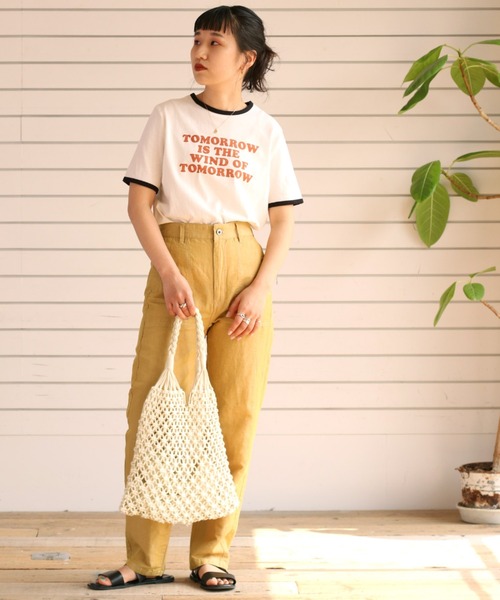 cepo（セポ）の「ストライプマクラメバッグ（ハンドバッグ・レディース・オフホワイト/パープル/ホワイト×ブラウン・FREE）」の5枚目の写真