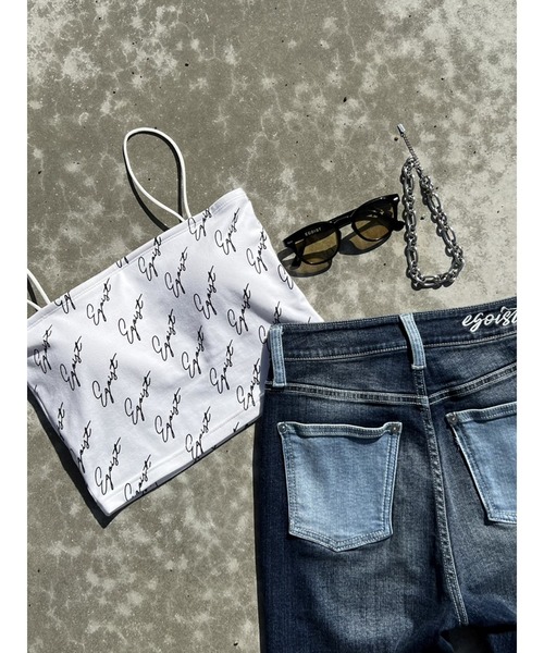 EGOIST（エゴイスト）の「総ロゴプリントビスチェ（キャミソール・レディース・ホワイト/ブラック・FREE）」の20枚目の写真