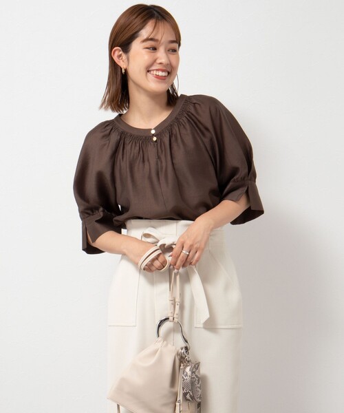 ブラウス シャツ ソフトオーガンジーシャツ レディース NOLLEY'S（ノーリーズ）の「ソフトオーガンジーブラウス（シャツ