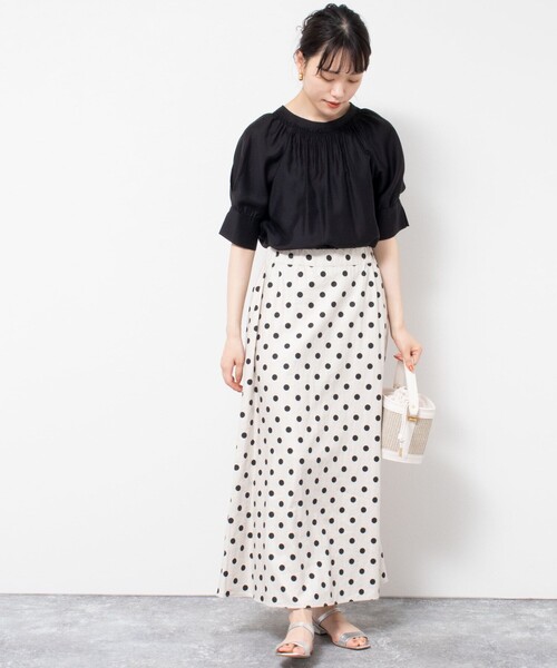 NOLLEY’S(ノーリーズ)の「ソフトオーガンジーブラウス(シャツ/ブラウス・レディース・ミント/ネイビー/ベビーピンク/ブラック/ラベンダー/ブラウン・36/38)」の11枚目の写真