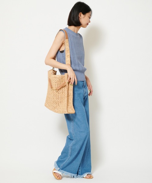 U by SPICK&SPAN(ユーバイスピックアンドスパン)の「ニットショートベスト(Tシャツ/カットソー・レディース・ブラック/ホワイト/ブルー・FREE)」の9枚目の写真