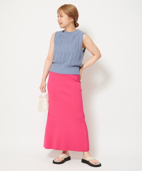 U by SPICK&SPAN(ユーバイスピックアンドスパン)の「ニットショートベスト(Tシャツ/カットソー・レディース・ブラック/ホワイト/ブルー・FREE)」の11枚目の写真