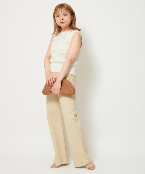 U by SPICK&SPAN(ユーバイスピックアンドスパン)の「ニットショートベスト(Tシャツ/カットソー・レディース・ブラック/ホワイト/ブルー・FREE)」の6枚目の写真