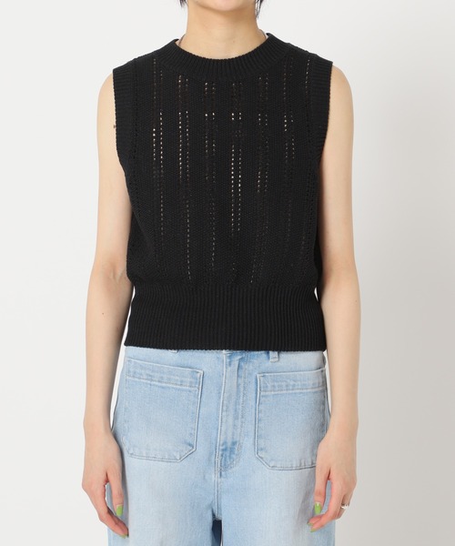 U by SPICK&SPAN(ユーバイスピックアンドスパン)の「ニットショートベスト(Tシャツ/カットソー・レディース・ブラック/ホワイト/ブルー・FREE)」の13枚目の写真
