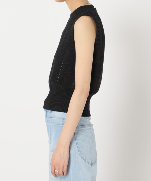 U by SPICK&SPAN(ユーバイスピックアンドスパン)の「ニットショートベスト(Tシャツ/カットソー・レディース・ブラック/ホワイト/ブルー・FREE)」の14枚目の写真