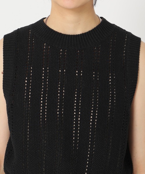 U by SPICK&SPAN(ユーバイスピックアンドスパン)の「ニットショートベスト(Tシャツ/カットソー・レディース・ブラック/ホワイト/ブルー・FREE)」の16枚目の写真