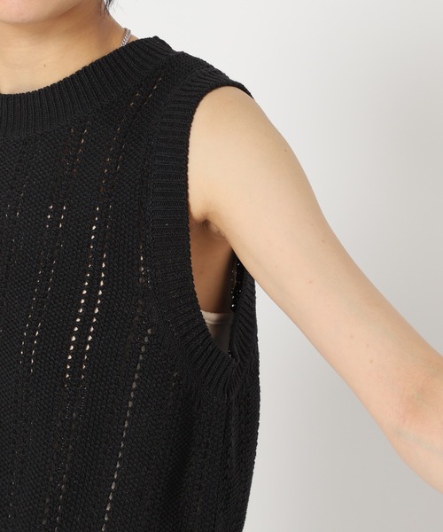U by SPICK&SPAN(ユーバイスピックアンドスパン)の「ニットショートベスト(Tシャツ/カットソー・レディース・ブラック/ホワイト/ブルー・FREE)」の18枚目の写真