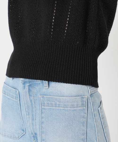 U by SPICK&SPAN(ユーバイスピックアンドスパン)の「ニットショートベスト(Tシャツ/カットソー・レディース・ブラック/ホワイト/ブルー・FREE)」の19枚目の写真