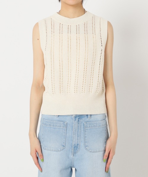 U by SPICK&SPAN(ユーバイスピックアンドスパン)の「ニットショートベスト(Tシャツ/カットソー・レディース・ブラック/ホワイト/ブルー・FREE)」の20枚目の写真