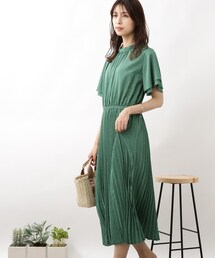 DRESKIP | 【洗える】ドット柄プリ－ツ切り替えワンピース(ワンピース)