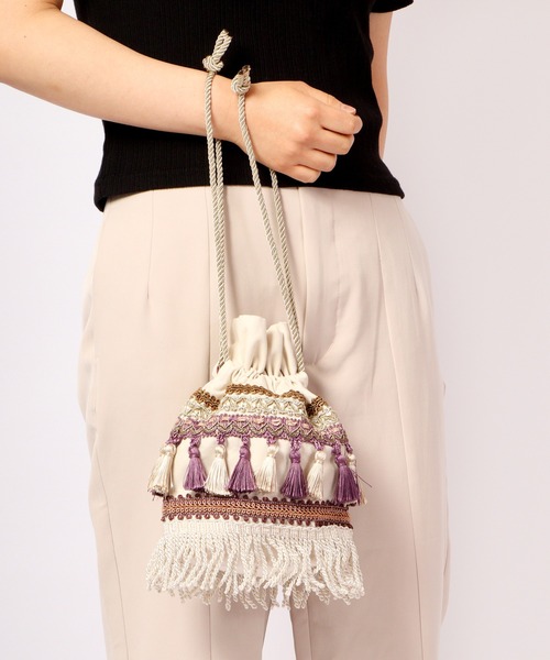 FUNALIVE（ファンアライブ）の「dignity closet フリンジミニバッグ/Fondness Bag（ショルダーバッグ・レディース・ブラウン/パープル・FREE）」の12枚目の写真