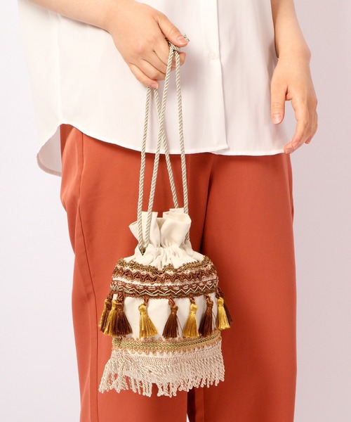 FUNALIVE（ファンアライブ）の「dignity closet フリンジミニバッグ/Fondness Bag（ショルダーバッグ・レディース・ブラウン/パープル・FREE）」の9枚目の写真