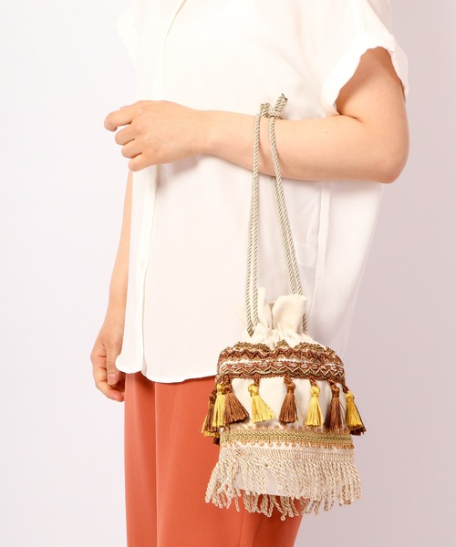 FUNALIVE（ファンアライブ）の「dignity closet フリンジミニバッグ/Fondness Bag（ショルダーバッグ・レディース・ブラウン/パープル・FREE）」の10枚目の写真