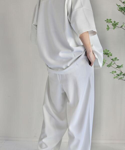 coen by Mr.SZK（コーエンバイミスタースズキ）の「ルーズイージーワイドパンツ【セットアップ対応】（スラックス・メンズ・ホワイト/ダークブラウン/ブラック/ダークグレー・M/XL/L/S）」の8枚目の写真