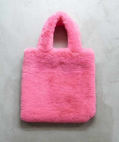 bulle de savon(ビュルデサボン)の「mofumofu トートバッグ(トートバッグ・レディース・ピンク/グリーン・FREE)」の1枚目の写真